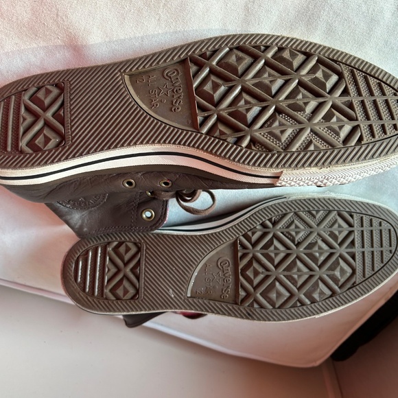 Converse All Star High-Top Leather Sneakers - Brown - Men's 12 - Picture 4 of 5